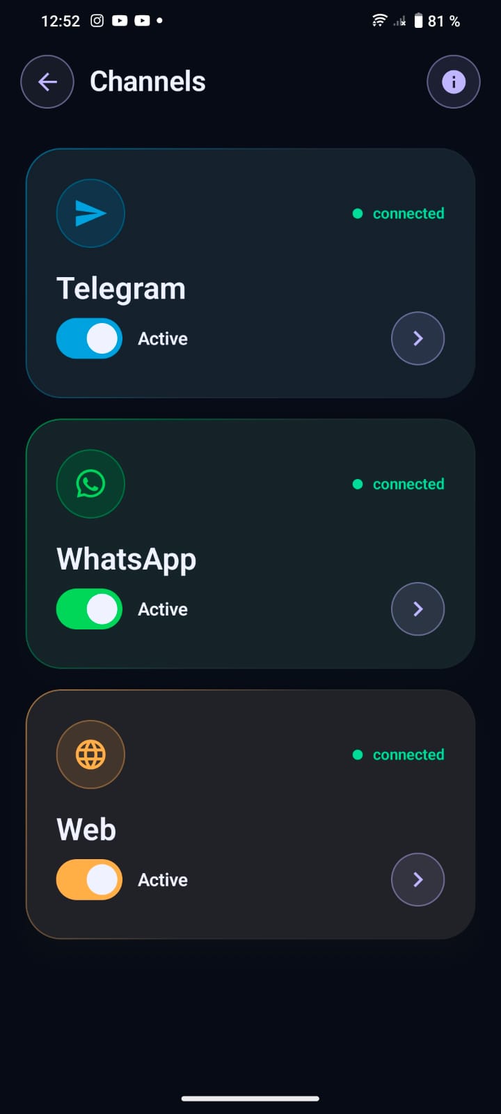 NexaFlow channel management interface